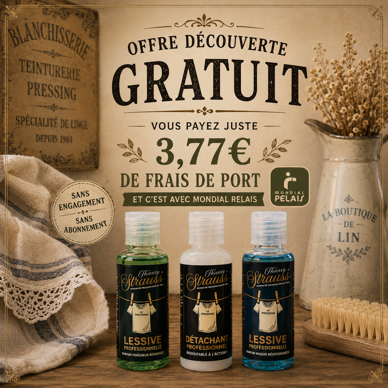 Échantillons offerts (vous payez uniquement les 3,77€ de livraison)